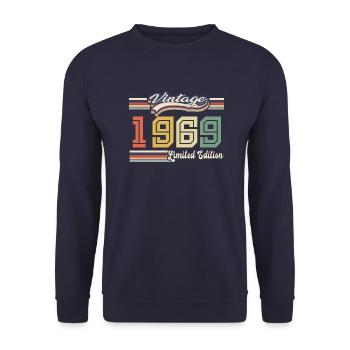 Cadeau D'anniversaire 1969 Génial Depuis 1969 vint - Sweat-shirt Unisexe - marine - Devant - Alina (178cm) & Michal (187cm)