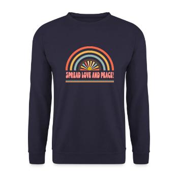 Spread Love And Peace - Unisex Sweatshirt - navy - Front - Alina (178cm) & Michal (187cm)