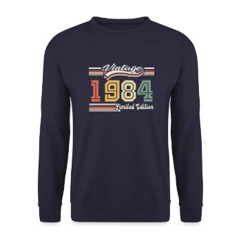 Cadeau D'anniversaire 1984 Génial Depuis 1984 vint - Sweat-shirt Unisexe - marine - Devant - Alina (178cm) & Michal (187cm)