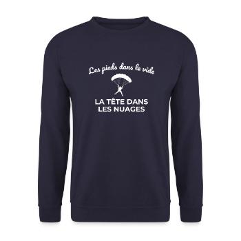 idée cadeau anniversaire amateurs de parapente - Sweat-shirt Unisexe - marine - Devant - Alina (178cm) & Michal (187cm)