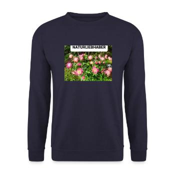 Pfingstrosen - Unisex Pullover - Navy - Vorne - Alina (178cm) & Michal (187cm)