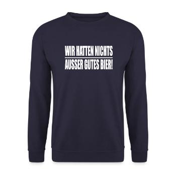 Ossi - DDR - Osten Sächsisch Geschenk - Unisex Pullover - Navy - Vorne - Alina (178cm) & Michal (187cm)