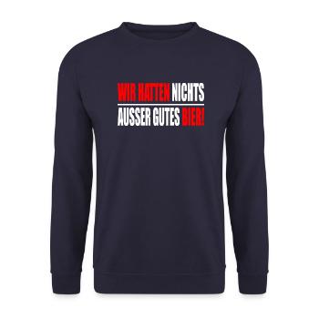 Ossi - DDR - Osten Sächsisch Geschenk - Unisex Pullover - Navy - Vorne - Alina (178cm) & Michal (187cm)