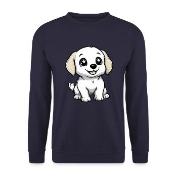 Labrador Chien Mignon - Sweat-shirt Unisexe - marine - Devant - Alina (178cm) & Michal (187cm)
