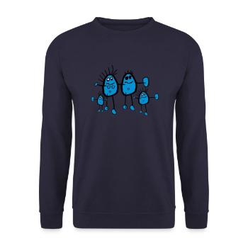 Blaugesichter im All - Unisex Pullover - Navy - Vorne - Alina (178cm) & Michal (187cm)
