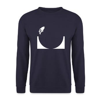 Skater Skate Skateboard Sk8 Halfpipe - Unisex Sweatshirt - navy - Front - Alina (178cm) & Michal (187cm)