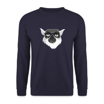 Visage de lémurien malheureux grincheux - Sweat-shirt Unisexe - marine - Devant - Alina (178cm) & Michal (187cm)