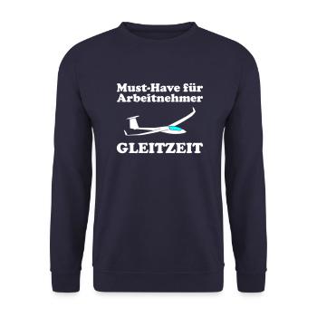 Gleitzeit Segelflieger Segelfliegen Pilot lustig - Unisex Pullover - Navy - Vorne - Alina (178cm) & Michal (187cm)