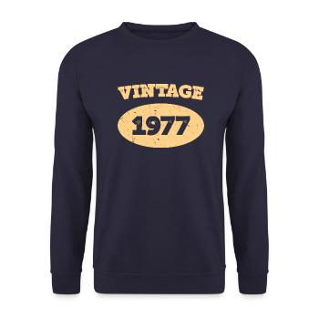 Vintage 1977 - Unisex Sweatshirt - navy - Front - Alina (178cm) & Michal (187cm)