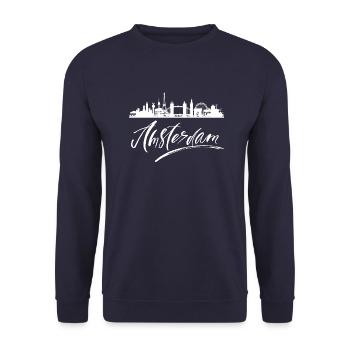 Amsterdam Pays Bas - Sweat-shirt Unisexe - marine - Devant - Alina (178cm) & Michal (187cm)