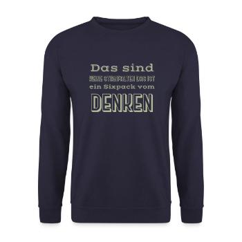 Sixpack saying - Unisex Sweatshirt - navy - Front - Alina (178cm) & Michal (187cm)