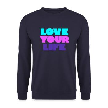 love your life blues colours design - Unisex Sweatshirt - navy - Front - Alina (178cm) & Michal (187cm)
