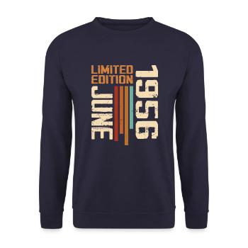 June 1956 Birthday Gift June 1956 Retro 1956 - Unisex Sweatshirt - navy - Front - Alina (178cm) & Michal (187cm)