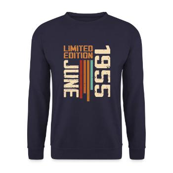 June 1955 Birthday Gift June 1955 Retro 1955 - Unisex Sweatshirt - navy - Front - Alina (178cm) & Michal (187cm)