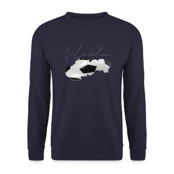 Slowakei Landkarte umrahmt echten Fußball EN - Unisex Pullover - Navy - Vorne - Alina (178cm) & Michal (187cm)