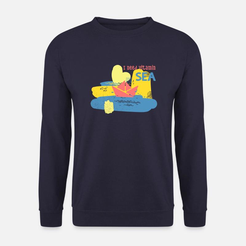 I need Vitamin Sea-Text - Unisex Pullover - Navy