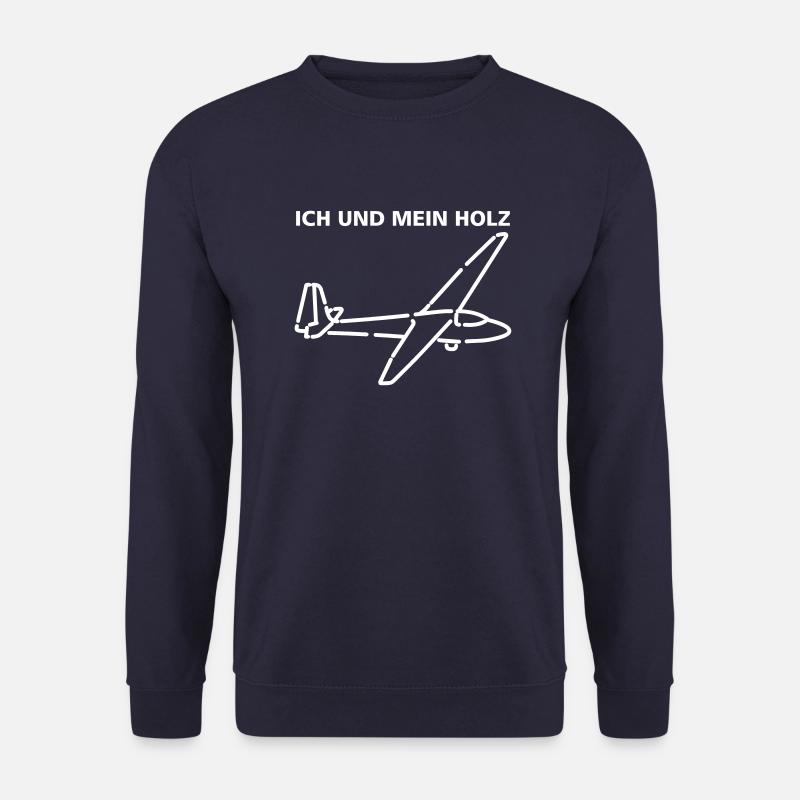 Segelflugzeug Holz Segelflieger lustig Pilot - Unisex Pullover - Navy
