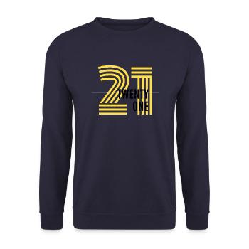 Celebrating Your 21st Birthday - Unisex Sweatshirt - navy - Front - Alina (178cm) & Michal (187cm)