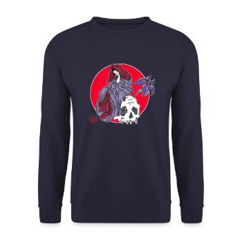 Jigoku dayu crane et iris - Sweat-shirt Unisexe - marine - Devant - Alina (178cm) & Michal (187cm)