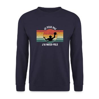 j'peux pas j'ai water polo - Sweat-shirt Unisexe - marine - Devant - Alina (178cm) & Michal (187cm)