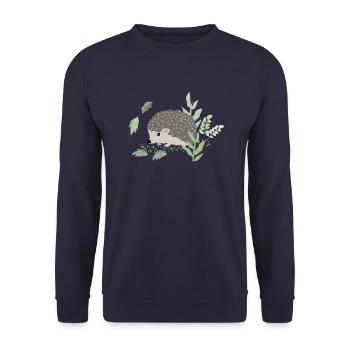 Niedlicher Igel - Unisex Pullover - Navy - Vorne - Alina (178cm) & Michal (187cm)