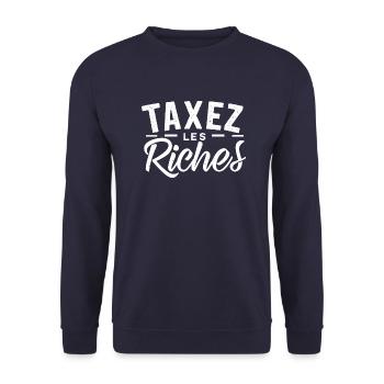 Taxez les riches - Sweat-shirt Unisexe - marine - Devant - Alina (178cm) & Michal (187cm)