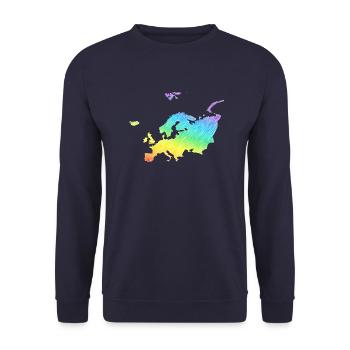 Europa bunt - Unisex Pullover - Navy - Vorne - Alina (178cm) & Michal (187cm)