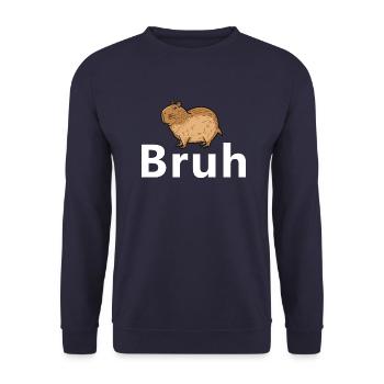 Bruh Capybara - Unisex Pullover - Navy - Vorne - Alina (178cm) & Michal (187cm)