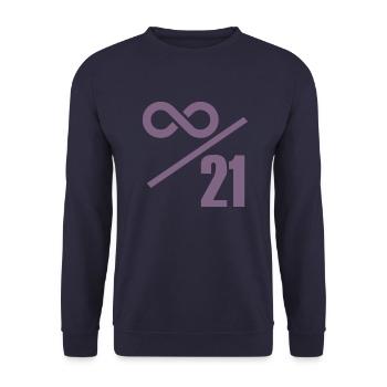 Bitcoin 21 Millionen Limit - Unendlich Wertvoll - Unisex Pullover - Navy - Vorne - Alina (178cm) & Michal (187cm)