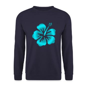 Hibiscus Turquoise - Unisex Sweatshirt - navy - Front - Alina (178cm) & Michal (187cm)
