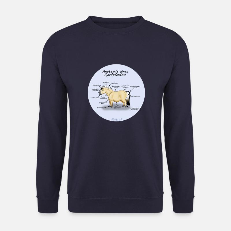 Anatomie eines Fjordpferdes - Unisex Pullover - Navy