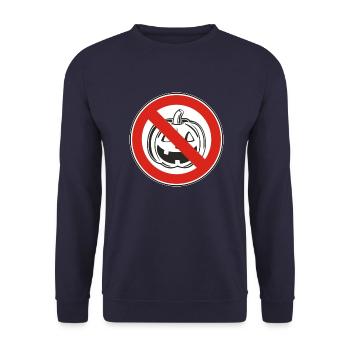 NO HALLOWEEN - Unisex Sweatshirt - navy - Front - Alina (178cm) & Michal (187cm)