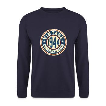 Vintage 1944 - Unisex Pullover - Navy - Vorne - Alina (178cm) & Michal (187cm)