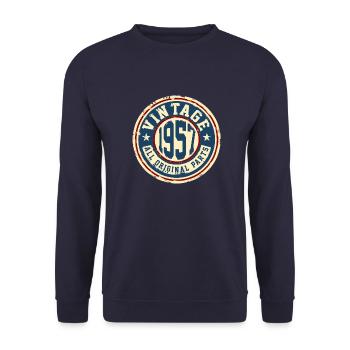 Vintage 1957 - Unisex Sweatshirt - navy - Front - Alina (178cm) & Michal (187cm)