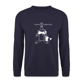 Animal-Liberation - Unisex Pullover - Navy - Vorne - Alina (178cm) & Michal (187cm)
