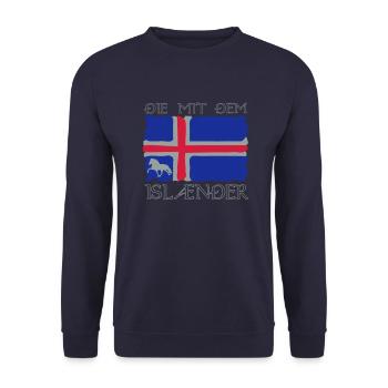 Die mit dem Isländer - Unisex Pullover - Navy - Vorne - Alina (178cm) & Michal (187cm)
