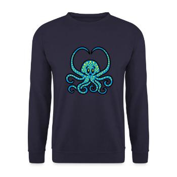 Coeur Squid 3 - Sweat-shirt Unisexe - marine - Devant - Alina (178cm) & Michal (187cm)