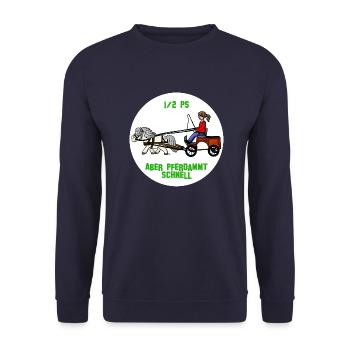 Pferdammt schnell - Unisex Pullover - Navy - Vorne - Alina (178cm) & Michal (187cm)