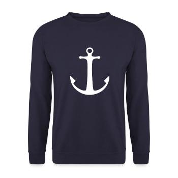 ANKER WEIß - Unisex Pullover - Navy - Vorne - Alina (178cm) & Michal (187cm)