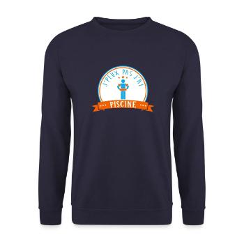 J'peux pas j'ai piscine - Sweat-shirt Unisexe - marine - Devant - Alina (178cm) & Michal (187cm)