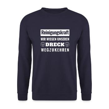 Reinigungskraft - Unisex Pullover - Navy - Vorne - Alina (178cm) & Michal (187cm)
