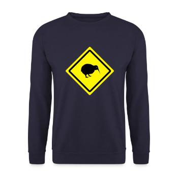 kiwi roadsign - Unisex Sweatshirt - navy - Front - Alina (178cm) & Michal (187cm)