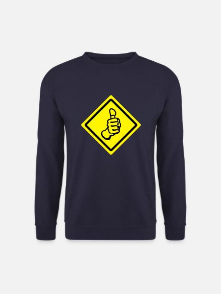 thumbs up roadsign - Unisex Sweatshirt - navy