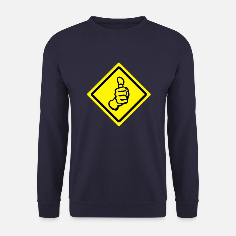 thumbs up roadsign - Unisex Sweatshirt - navy