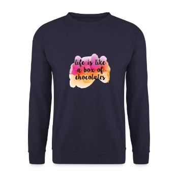 Chocolates - Unisex Pullover - Navy - Vorne - Alina (178cm) & Michal (187cm)