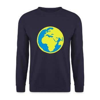Planeten Erde bleu1 - Unisex Pullover - Navy - Vorne - Alina (178cm) & Michal (187cm)