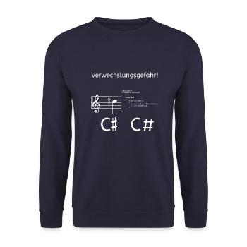 Verwechslungsgefahr Musik - Unisex Pullover - Navy - Vorne - Alina (178cm) & Michal (187cm)
