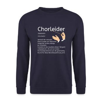 Chorleiter_Wörterbuch - Unisex Pullover - Navy - Vorne - Alina (178cm) & Michal (187cm)
