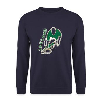Ireland Rugby Team Player Style - Unisex Sweatshirt - navy - Front - Alina (178cm) & Michal (187cm)