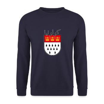 Köln arabisch Wappen - Unisex Pullover - Navy - Vorne - Alina (178cm) & Michal (187cm)